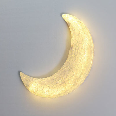 Modern Outdoor Moon Shape Resin LED Rainproof Wall Sconce Lamp