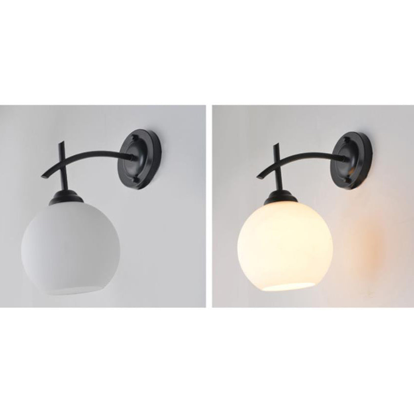 Contemporary Retro Rustic Iron Glass 1-Light Wall Sconce Lamp