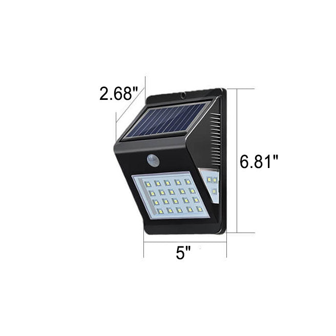 Solarsensor dreiseitige LED-Wandleuchte für den Außenbereich