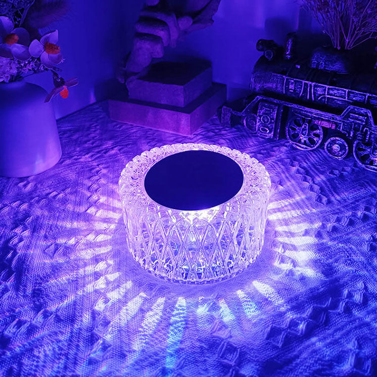 مصباح طاولة بإضاءة ليلية LED RGB بلوري على شكل عش طائر إبداعي 