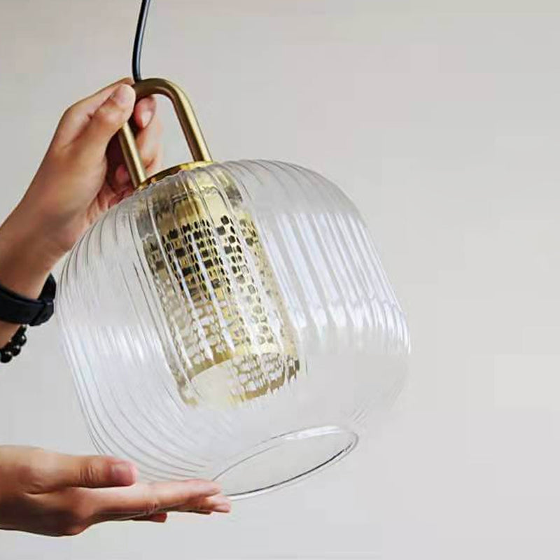 Industrial Vintage Oval Glass 1-Light Pendant Light