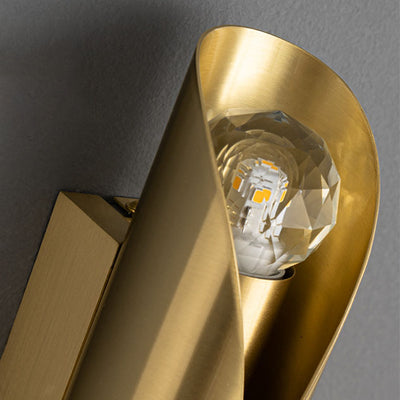 Applique murale longue et luxueuse à 2 lumières en cuivre, lumière moderne 