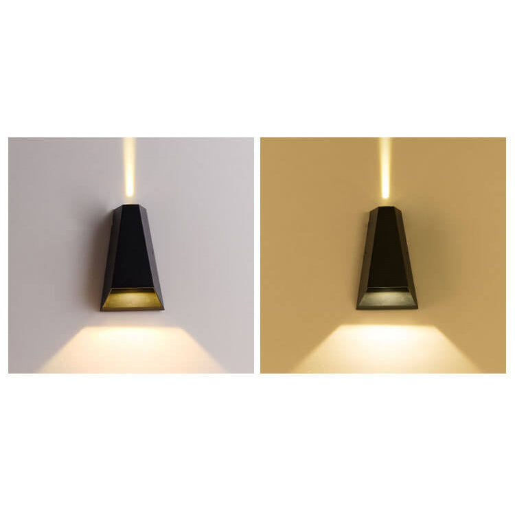 Applique murale LED extérieure moderne et créative en trapèze éclairée vers le haut et vers le bas 