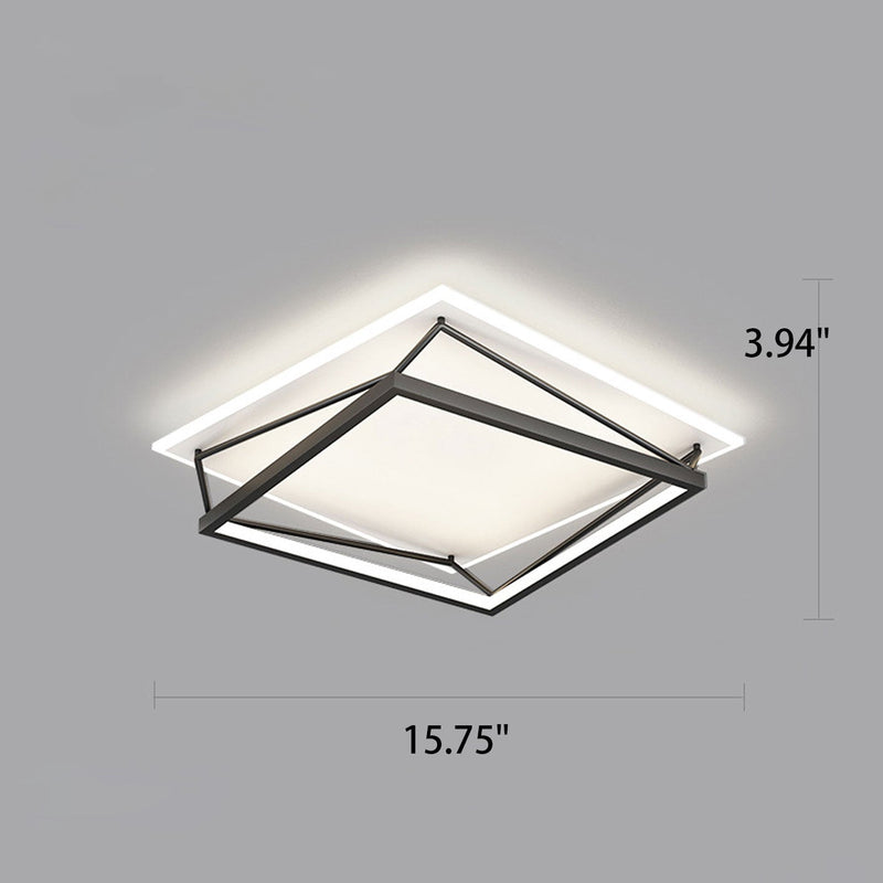 Moderne minimalistische geometrische quadratische LED-Deckenleuchte aus Eisen-Acryl