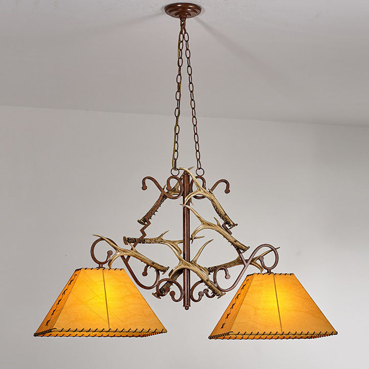 Modern Retro Resin Iron 2-Light Chandelier