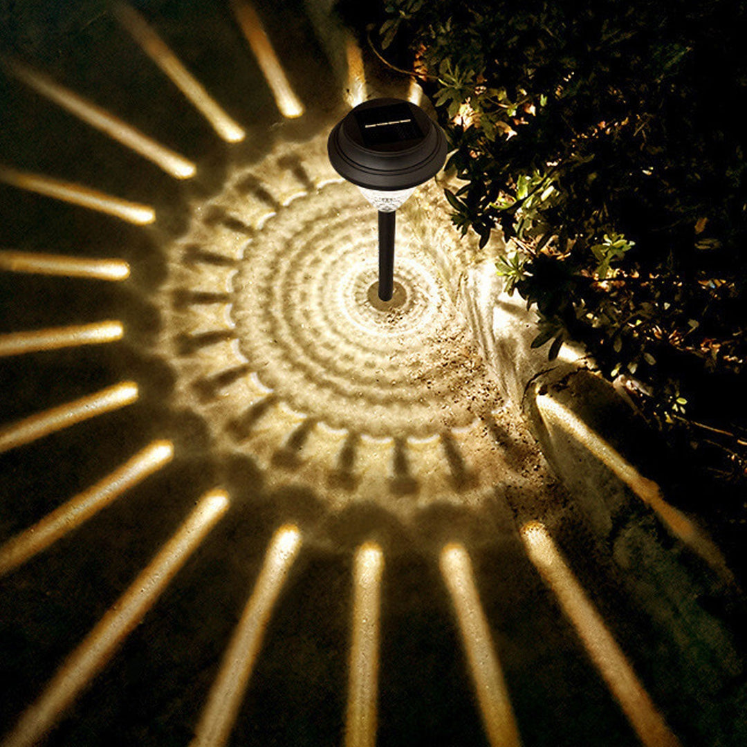 Solar Waterproof Circular Divergent Light Shadow Design LED Outdoor Garden Decorative Light