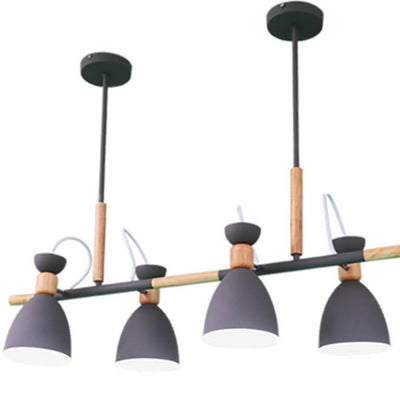 Nordic Macaron Log Bell Shade Island Light Kronleuchter mit 4 Lichtern