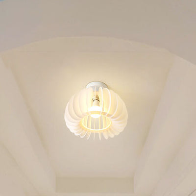 Modern Simple Pumpkin Shape Acrylic 1-Light Flush Mount Ceiling Light