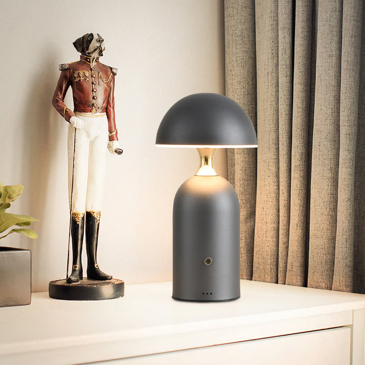 Modern Simplicity Hardware Semi-Circular Shade Column Base USB LED Table Lamp For Home Office