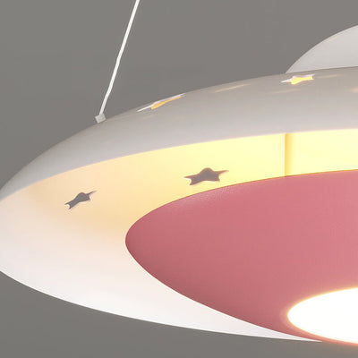 Moderne kreative Flying Saucer Space Astronaut Kinder LED-Kronleuchter