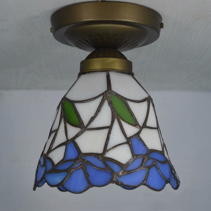 Traditional European Tiffany 1-Light Wall Sconce Lamp For Bedroom