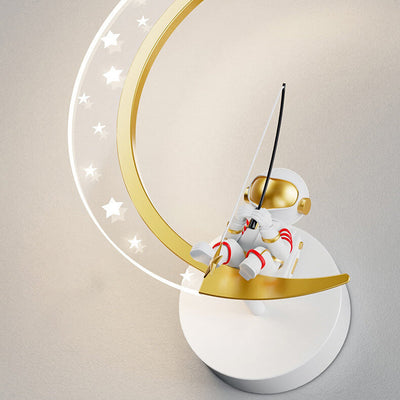 Creative Cartoon Astronaut Star Moon Kids LED Wall Sconce Lamp