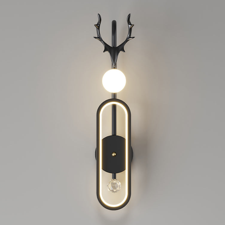 Nordic Light Luxury Geweih Kreis LED Wandleuchte 