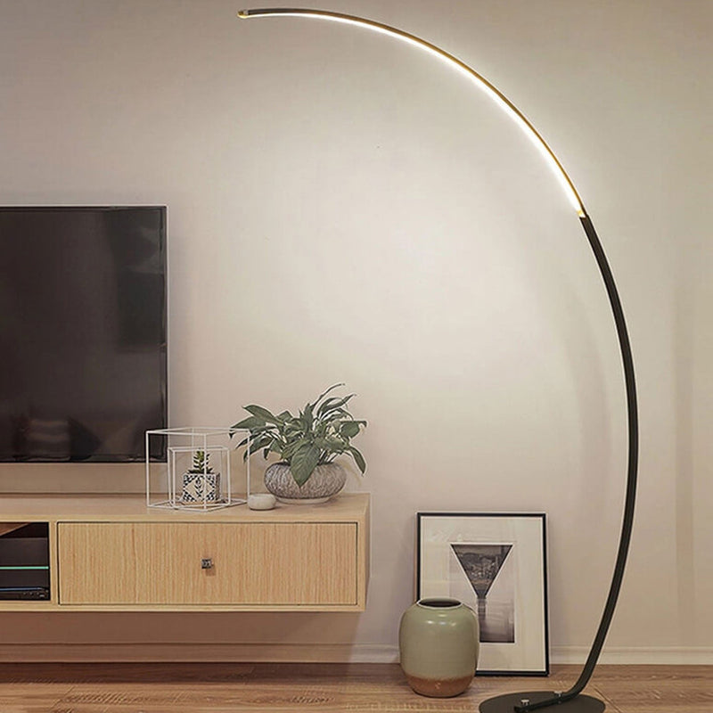 Minimalist Curved Line LED Aluminum Standing Floor Lamp