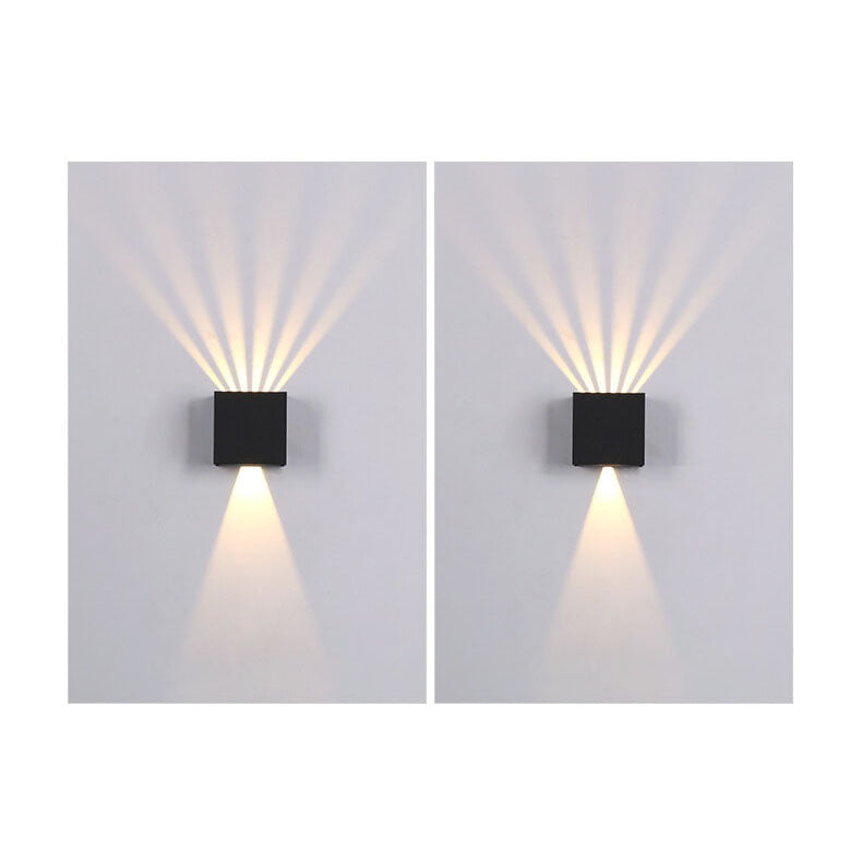 Modern Pure Black Waterproof Aluminum Dimmable Angle Square LED Outdoor Wall Sconce Lamp