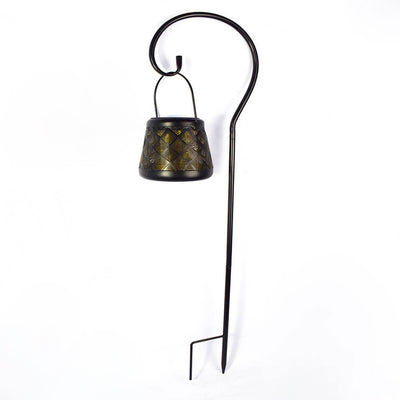 Solar Garden Light Creative Iron Hollow Lantern Outdoor Garden Landscape Light