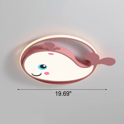 Cartoon Creative Dolphin Circle LED Kids Flush Mount Ceiling Light