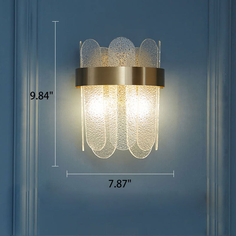 Creative Light Luxury Long Strip Glass Combination Design 2-Light Wall Sconce Lamp