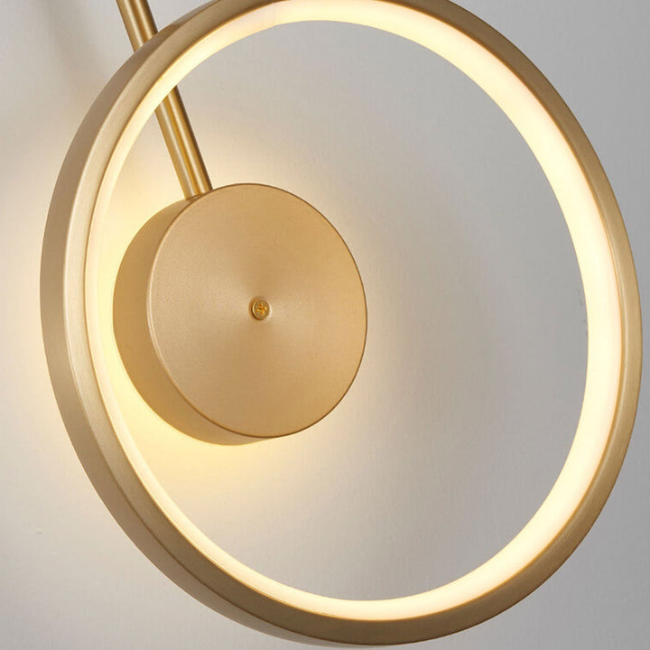 Licht Luxus Vollkupfer Kreis Gebogene Arm LED Wandleuchte Lampe 