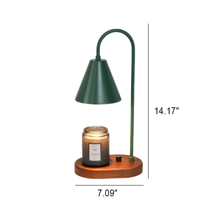Vintage European Hardware Cone Wood 1-Light Dimming Melting Wax Table Lamp
