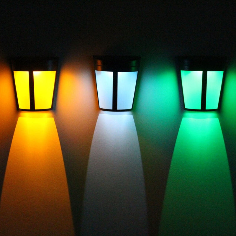 مصباح شمسي أوروبي 6 LED خارجي لسور الفناء والجدار 
