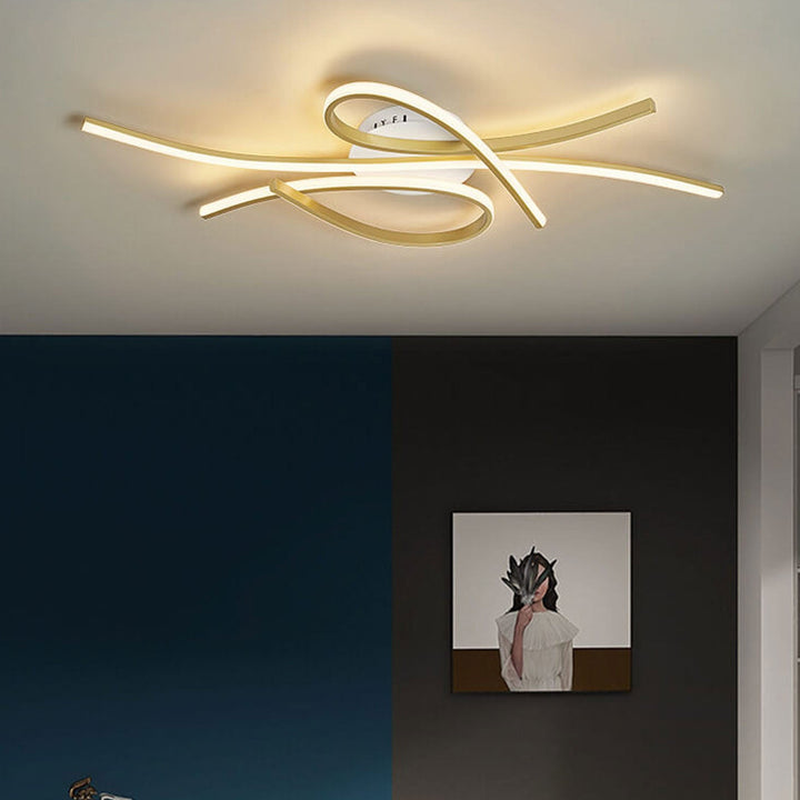 Conception moderne de lignes courbes créatives LED Plafonnier encastré 