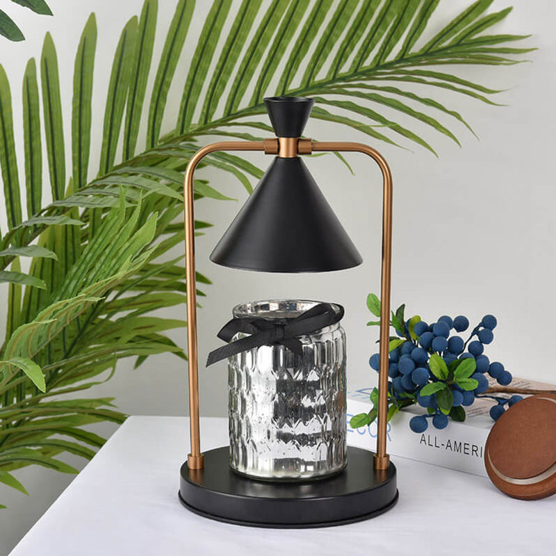 European Luxury Metal Cone Shade 1-Light Melting Wax Table Lamp