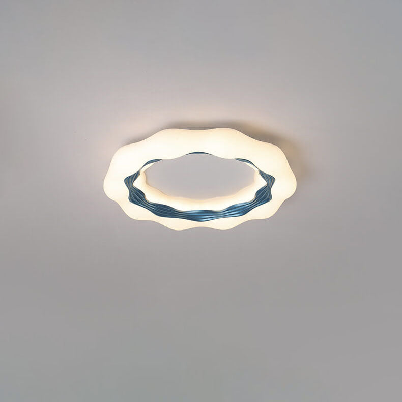 Modern Minimalist Color Wave Round LED Flush Mount Ceiling Light