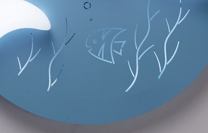 Cartoon Cute Dolphin Blue Disc LED Flush Mount Ceiling Light