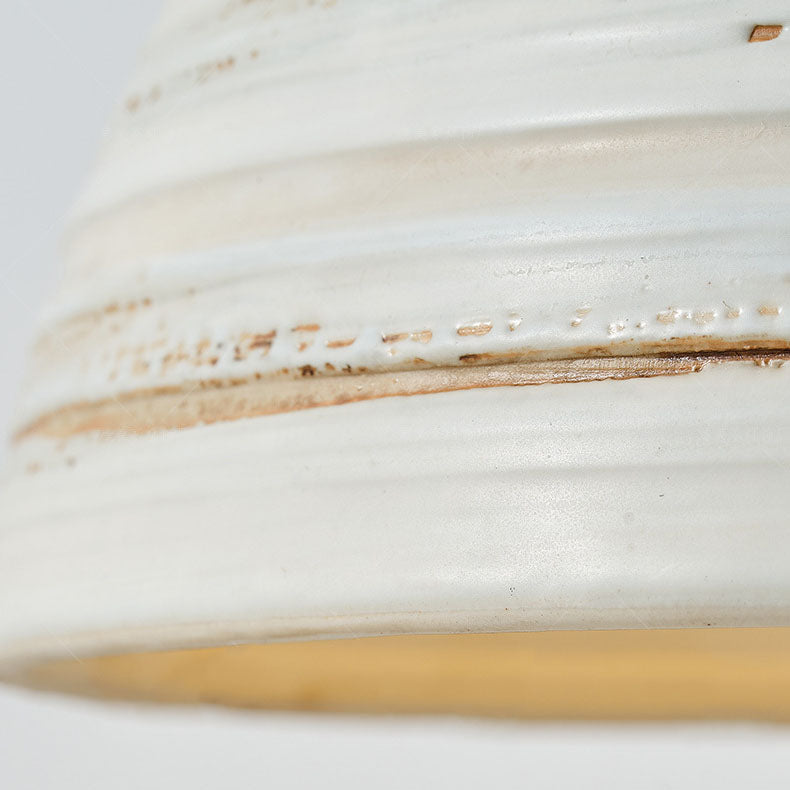 Lampe de table LED vintage en bois massif avec dôme en céramique 