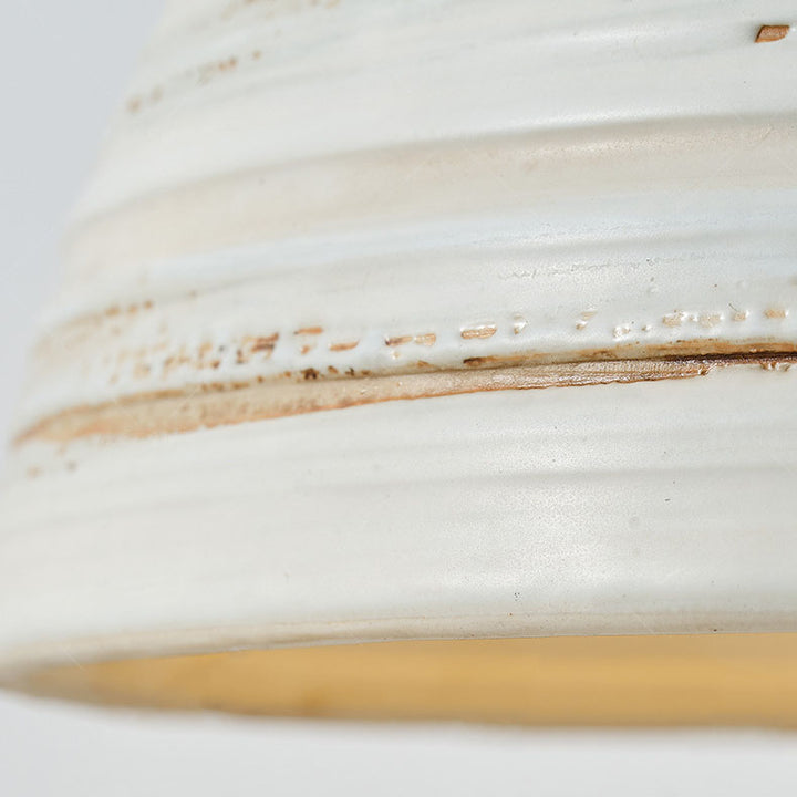 Lampe de table LED vintage en bois massif avec dôme en céramique 