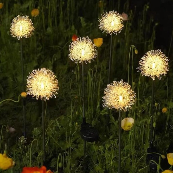 Solar-Löwenzahn-Aluminiumdraht-Kugel-Licht-LED im Freien wasserdichtes leuchtendes Garten-Einsatz-Boden-Landschaftslicht 