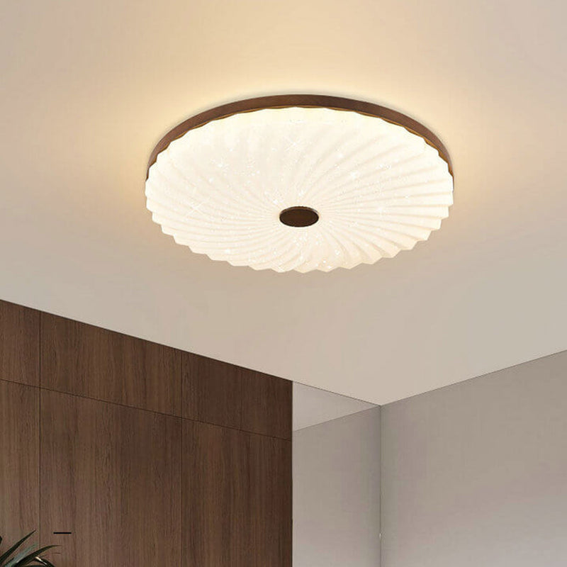 Chinese Log Simple Round LED Flush Mount Light