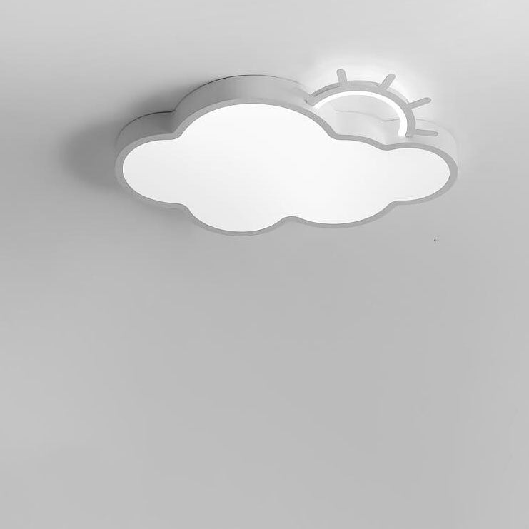 Zeitgenössische nordische wolkige Sonne Acryl Eisen LED Kinder Deckenleuchte zur Deckenmontage für Wohnzimmer und Schlafzimmer 
