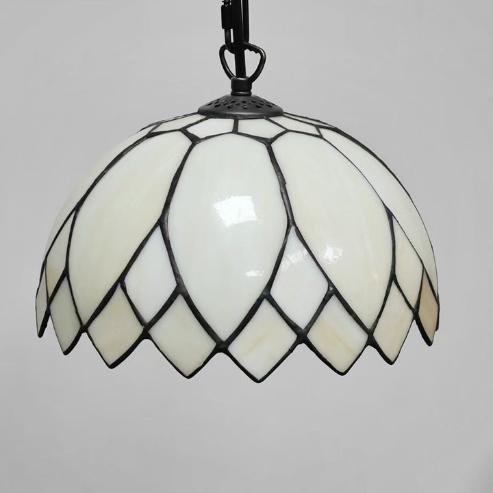 Traditional European Style Milk White Glass Resin Metal Dome 1-Light Pendant Light