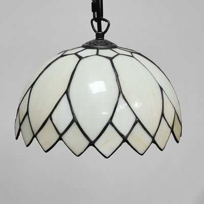 Tiffany European Style Milk White Glass Dome 1-Light Pendant Light