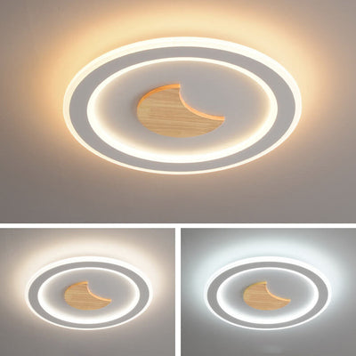 Moderne einfache Deckenleuchte mit LED und massivem Holzdesign 