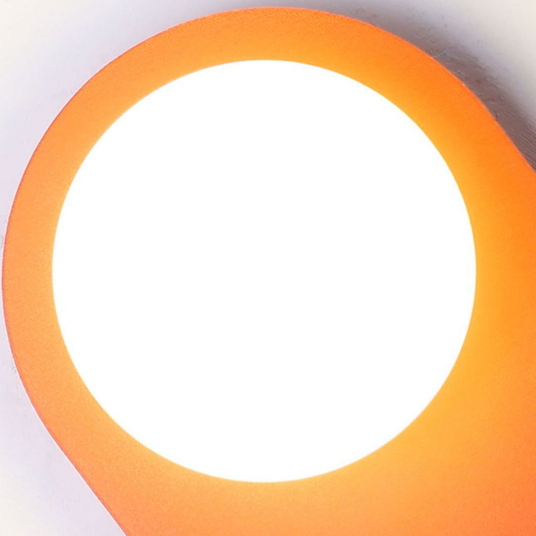 Aplique de pared de 1 luz con base de anillo naranja de vidrio minimalista nórdico 