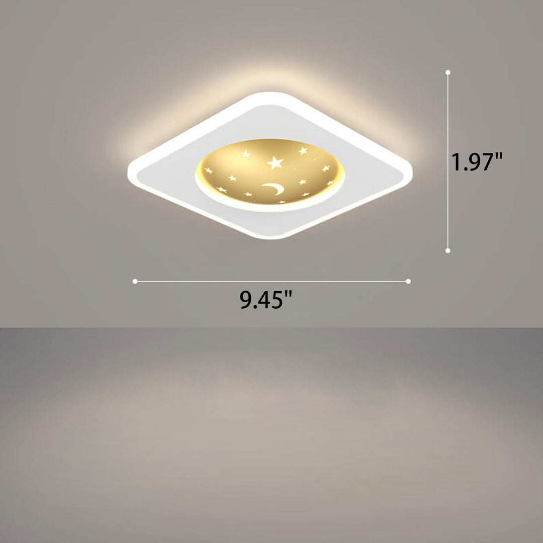 Nordic Minimalist Starry Sky Square Runde Schmiedeeisen Aluminium LED Unterputz Deckenleuchte 