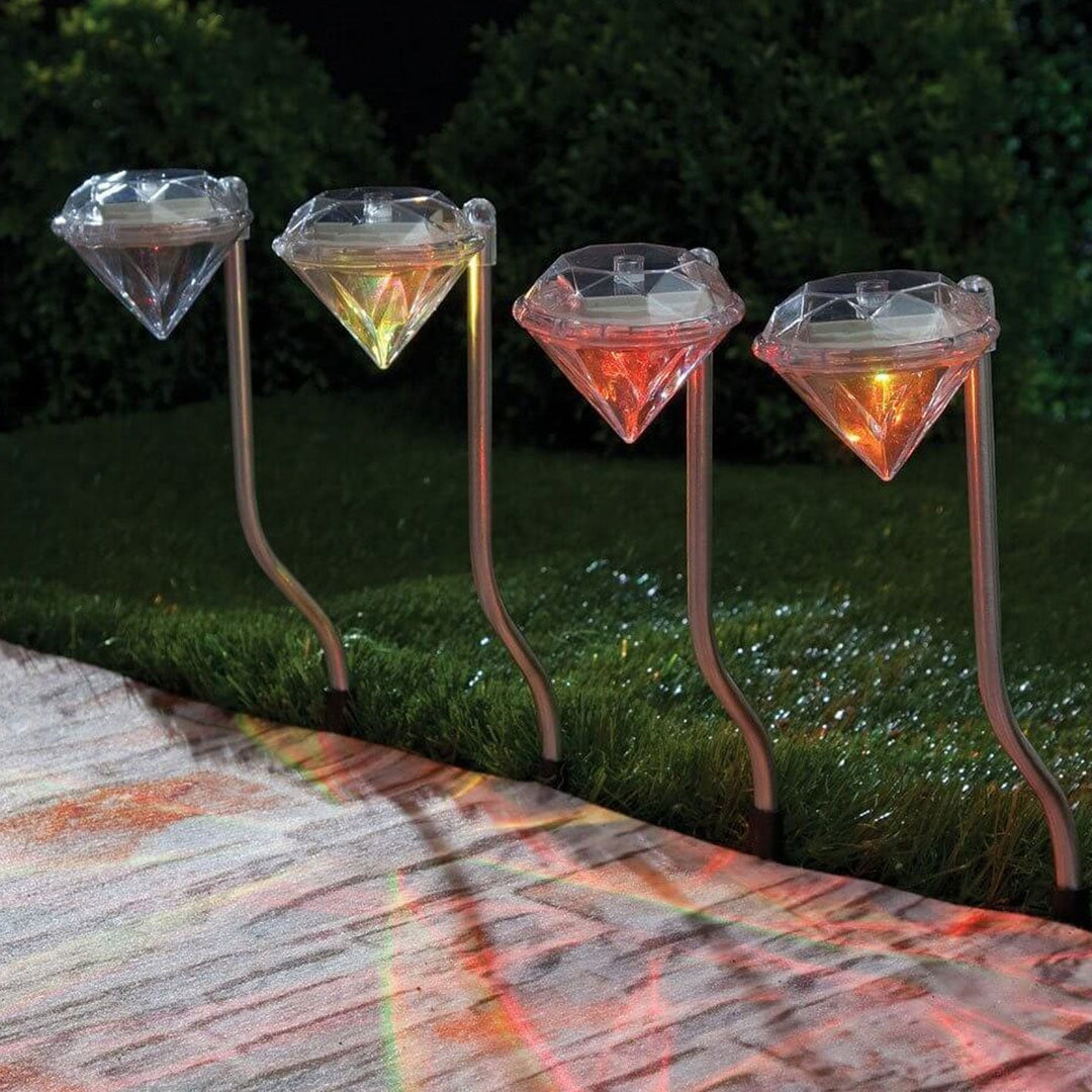 Luz de camino decorativa para jardín exterior LED Solar Diamond Bend 