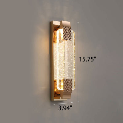 European Light Luxury Rectangular Bubble Crystal LED Wall Sconce Lamp