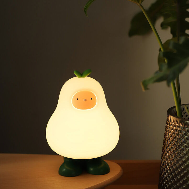 Lampe de table à LED en silicone en forme de poire créative 