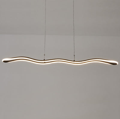 Nordic Minimalist Curve Bar LED-Kronleuchter aus Aluminium 