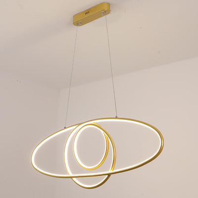Modern Creative Island Light Round Ring Aluminum Silicone LED Chandelier