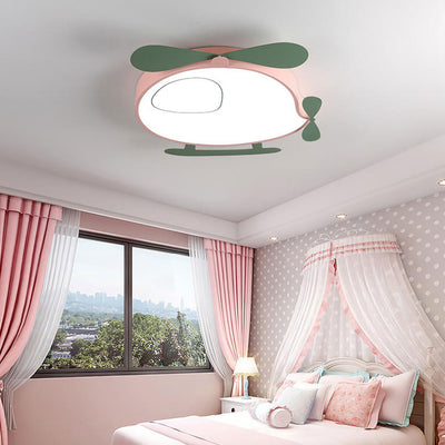 Cartoon Creative Colorful Aircraft LED Eye Protection Kids Flush Mount Ceiling Light