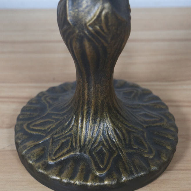 Vintage Tiffany Blume Buntglas Kuppel 1-Licht Tischlampe 