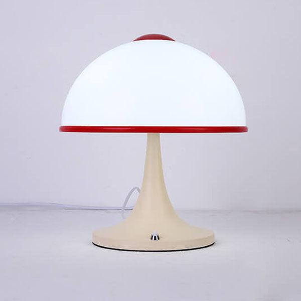 Lampe de Table Moderne en Métal et Champignon Crème à 1 Lumière 