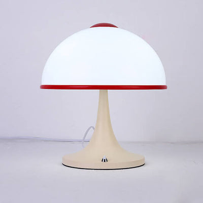 Modern Cream Mushroom Metal 1-Light Table Lamp
