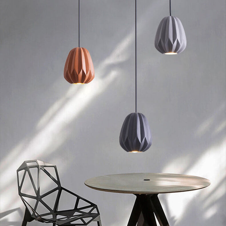 Nordic Macaron Texture Oval Resin 1-Light Pendant Light