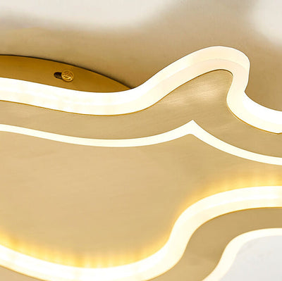 Creative Full Copper Guitar Design LED Flush Mount Light